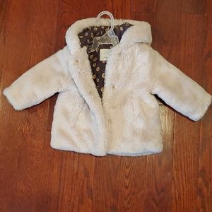 Zara POMPOM FAUX FUR COAT